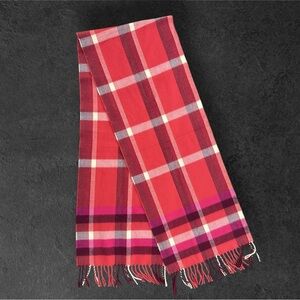 D&Y Soft Red and Maroon Plaid Scarf